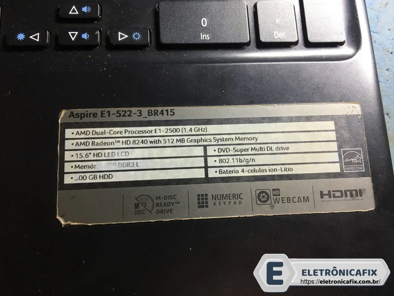 ACER E1-522 - EG50-KB MB 12253-3M. BR415 NAO ME