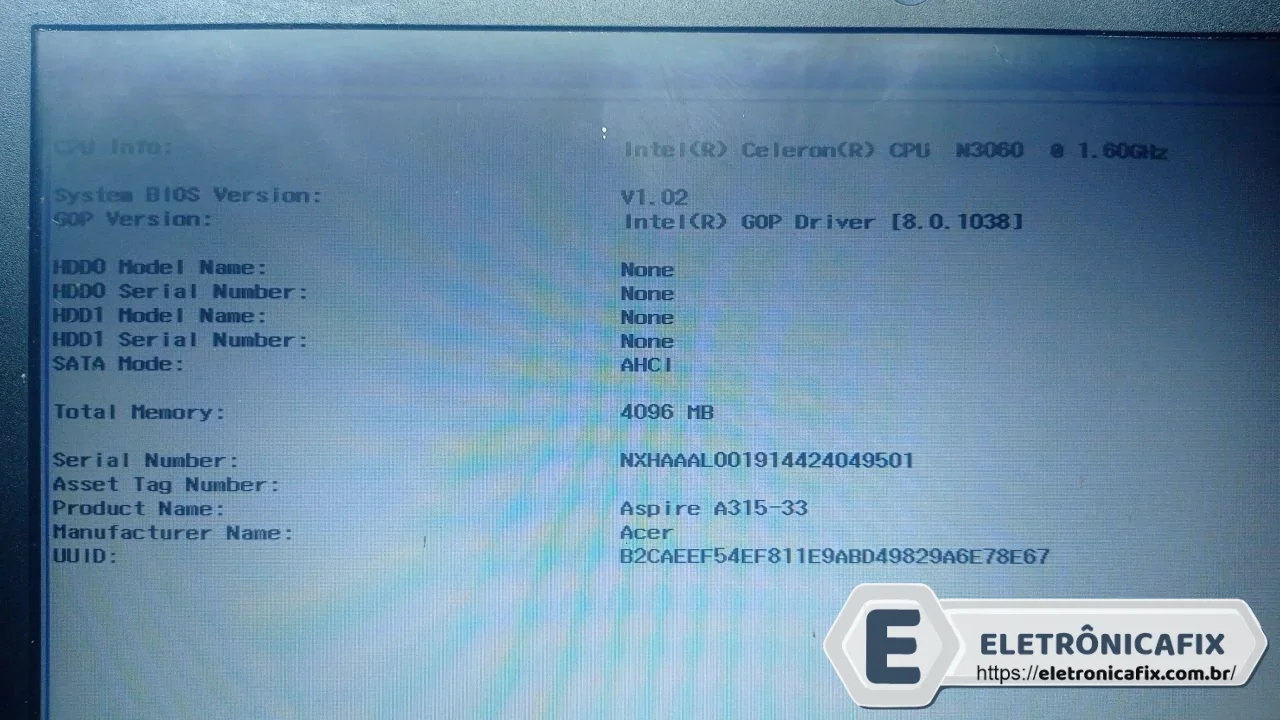 Acer Aspire A315-33 Celeron CPU N3060 NC17C4 DH5JL LA F493P v1.02