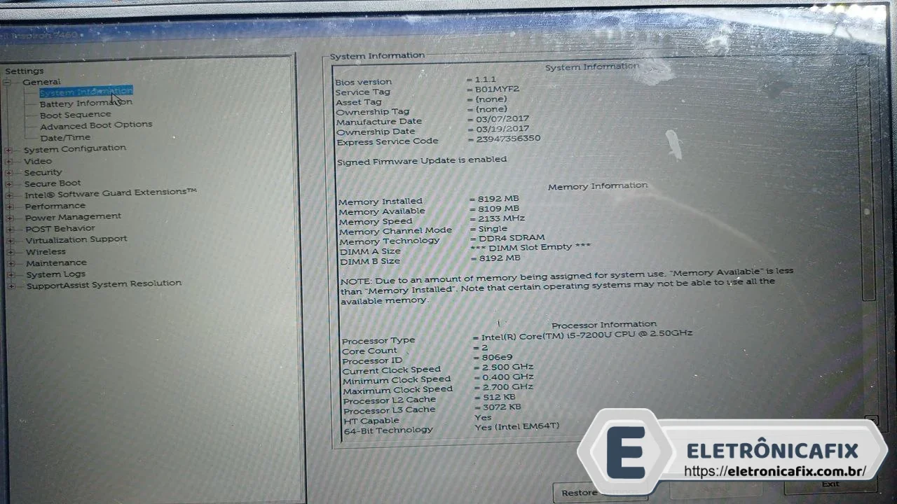 DELL INSPIRION 14-7460 I5-7200U CPU 2.50GHz BKD40 LA-D821P REV.1.0 A00  v1.1.1 1REGION CLEAN ME