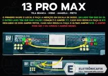 13 Pro Max tela branca - verde - amarela - preta.webp